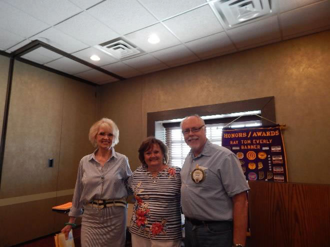 Sponsor and President Pose with new Member Linda Runk